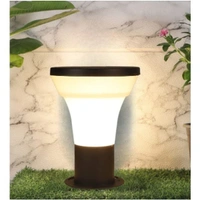 DELAMPS Black Design Modern Outdoor Pole Lamp/Gate Light/Pillar Light/Garden Light for Home - Metal and PVC, Black and Clear, Pack of 1