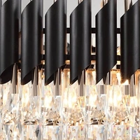Delamps Modern Squere Black Gold Crystal Chandelier(500mm)…