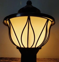 Lotus Shape Gate Light for Outdoor Piler & Pipe, Gate Lamp (Black)