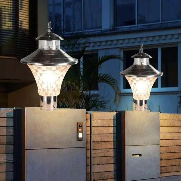 DELAMPS Stainless Steel Modern Design gate Light, gate Light for Home gate, gate Lights for Outdoor, gate Light for Home gate Waterproof, gate Light led, gate Light for Home gate Set of 1
