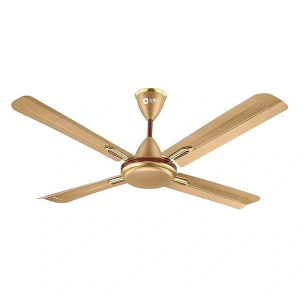 Orient Electric Quadro Ornamental 1200mm | 4 Blade, Premium BEE Star Rated Ceiling Fan  - 1200 mm, Golden Chocolate