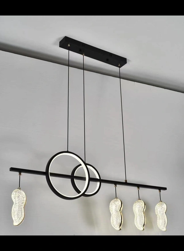  Ring-line Pendant Light Modern LED Hanging Light Black Body Pendant Light for Bedroom, Living Room, Study Room, Dining Room, Game Room, Office Room 1200 mm