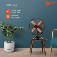 Orient Electric RETRO T16RUBBED BRONZE 400 mm 4 Blade Table Fan  (Rubbed Bronze, Pack of 1) - 400mm, Rubbed Bronze