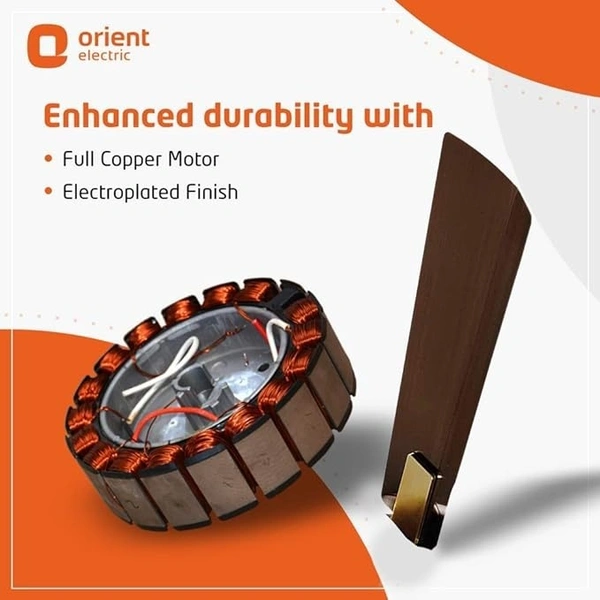 Orient Electric’s 1200 mm Spectra| Ceiling fan with color-changing LED| Premium fan with electroplated finish|100% Copper motor| 2-year warranty| Antique Copper, pack of 1 - 1200 mm, Antique Copper