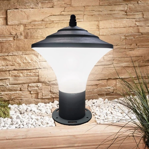 DELAMPS Die Cast Grey Metal Rain Water Resistance Outdoor Gate Light Garden Lamp Pillar Lamp Gardner Lights