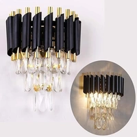 DELAMPS Modern Squere Black Gold Crystal Chandelier(400mm)…