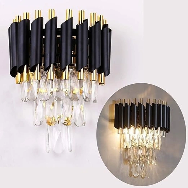 DELAMPS Modern Squere Black Gold Crystal Chandelier(400mm)…