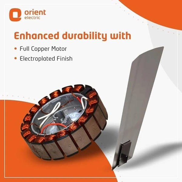 Orient Electric’s 1200 mm Spectra| Ceiling fan with color-changing LED| Premium fan with electroplated finish|100% Copper motor| 2-year warranty| Pewter finish, pack of 1 - 1200 mm, Pewter finish
