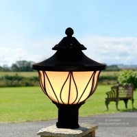 Lotus Shape Gate Light for Outdoor Piler & Pipe, Gate Lamp (Black)