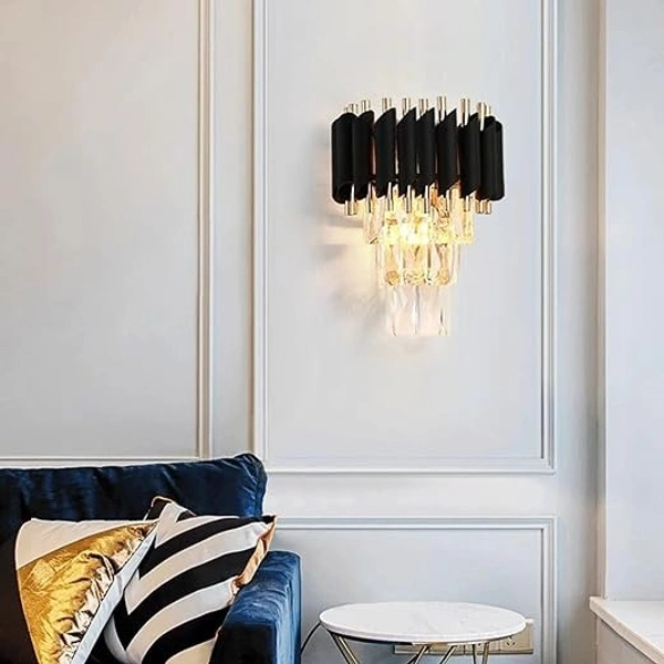 DELAMPS Modern Squere Black Gold Crystal Chandelier(400mm)…