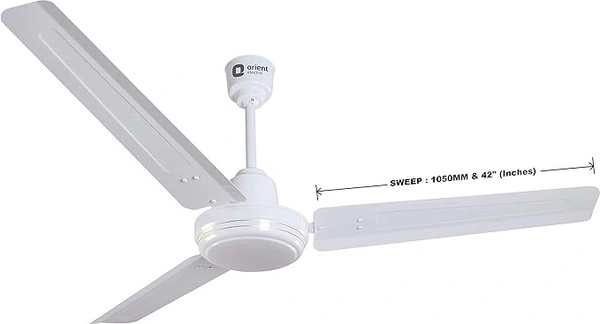 Orient Electric New Breeze  Decorative ceiling fan | Ribbed Blades and durable copper motor - 1050 mm, White