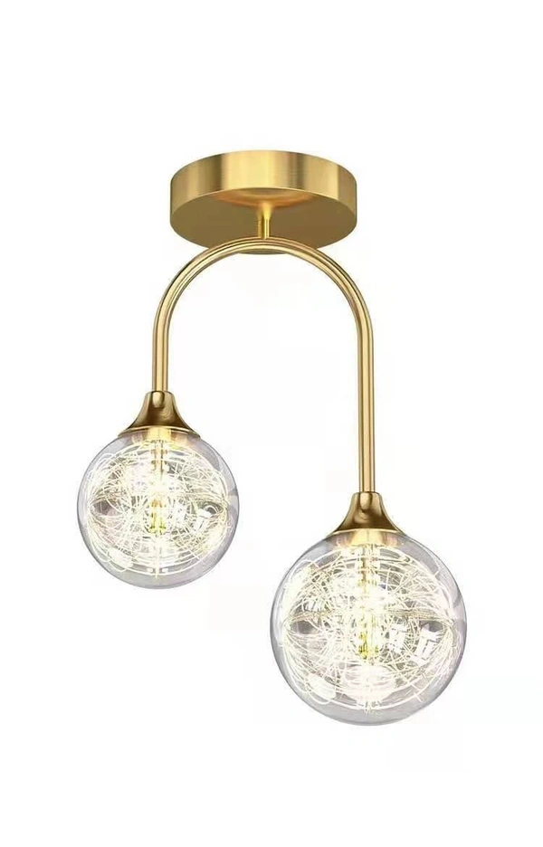Metal Glass Round LED Ceiling Light BY DELAMPS