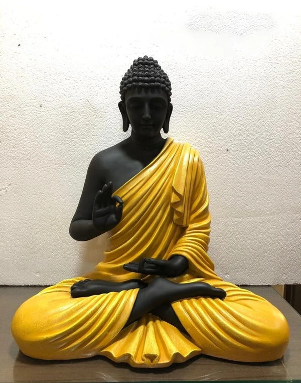 Delamps ARTISTICS Lord Buddha Idol Statue Showpiece for Home Decoration,Office Decor,Garden Decor and Living Room - Yellow