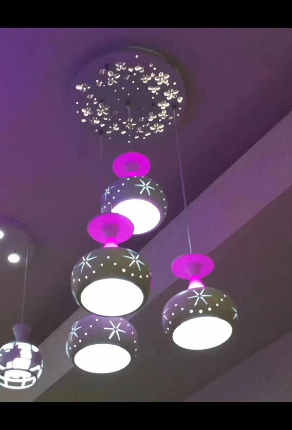 with Dome Shaped Metal Hanging Lamps | Chandelier for home | Celing Lights