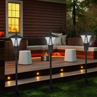 DELAMPS 15 Watt LED Pole Lights for Garden/Outdoor Waterproof Aluminum Body with PVC Glass Post Light (1 Pc, Black)