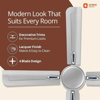 Orient Electric Quadro Ornamental 1200mm | 4 Blade, Premium BEE Star Rated Ceiling Fan  - 1200 mm, Silver Blue