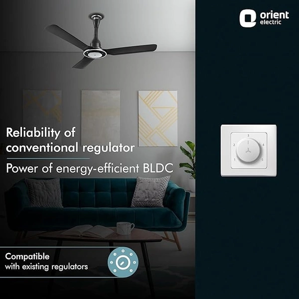 Orient Electric I-Float 1200MM Cosmos Black Decorative Ceiling Fan - 1200 mm, Black