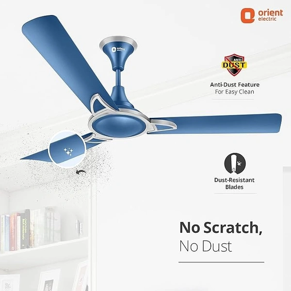 Orient Electric Kiara Shine 1200mm High Speed Ceiling Fan - 1200 mm, Azure blue