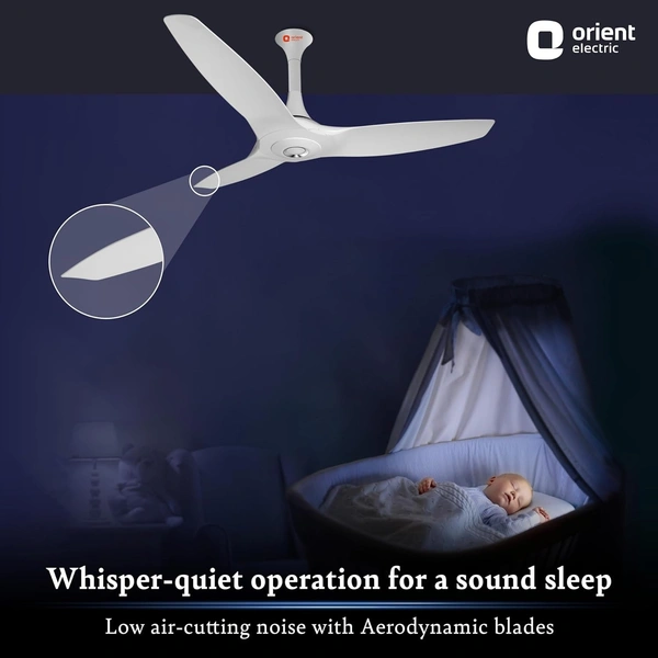 Orient Electric Aeroquiet Noiseless Premium Ceiling Fan for Home | 18-pole strong motor | 48 inch (1230 mm) (White, Pack of 1) - 1230 mm, white