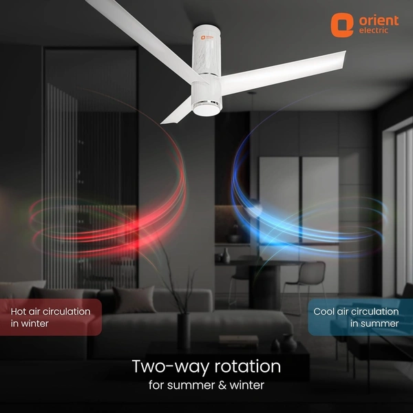 Orient Electric 1200 mm Aeroslim BLDC Ceiling Fan with Underlight, IoT & Remote | Smart Ceiling Fan works with Alexa & Google Home | BEE 5-star Rated Fan | 3-year warranty by Orient | Marble White - 1200 mm, Marble white