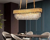 delamps Black Gold Crystal Island Chandelier for Home, Hotel, Resturant (Black Gold, 800 MM)