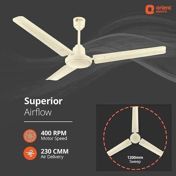 Orient Electric 1200 mm Falcon Deco Ceiling Fan - 1200 mm, Ivory
