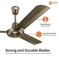 Orient Electric 1200mm Quasar Electroplated Decorative Ceiling Fan  - 1200 mm, Brushed Brass