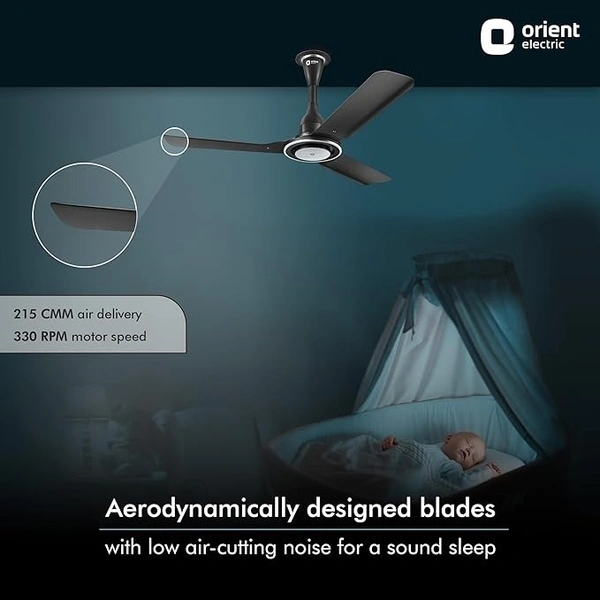 Orient Electric I-Float 1200MM Cosmos Black Decorative Ceiling Fan - 1200 mm, Black