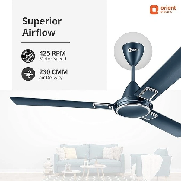 Orient Electric 1200 mm Falcon Deco Ceiling Fan - 1200 mm, Aqua Teal