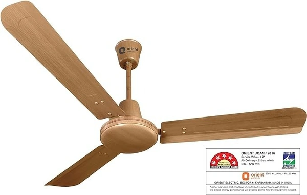 Orient Electric Energy Star 1200mm Ceiling Fan - 1200 mm, Teakwood