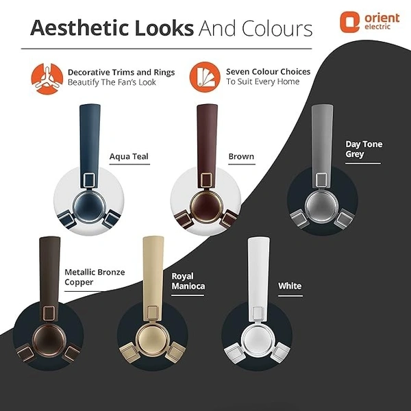Orient Electric 1200 mm Falcon Deco Ceiling Fan - 1200 mm, Day Tone Grey
