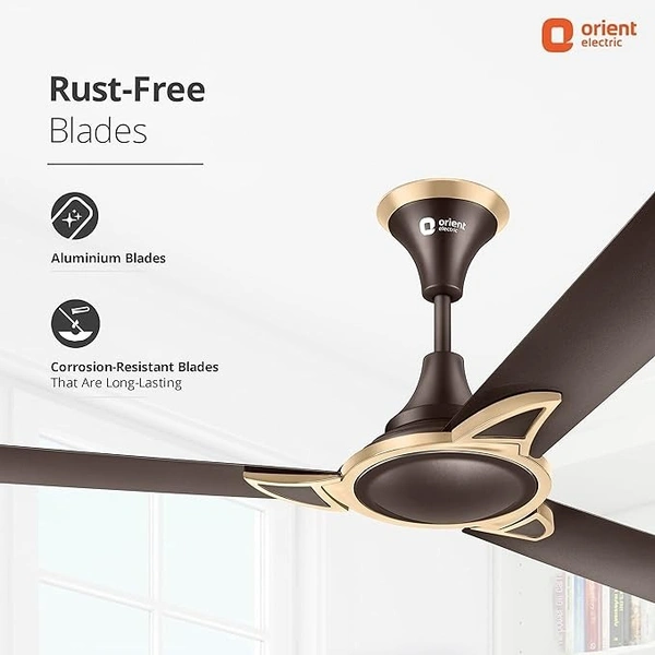 Orient Electric Kiara Shine 1200mm High Speed Ceiling Fan - 1200 mm, Hickory Brown