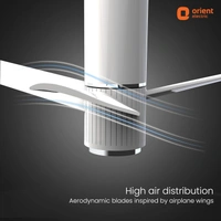 Orient Electric 1200mm Aeroslim Noiseless Energy Efficient BLDC Motor Smart Ceiling Fan with IoT, Remote & Under light (White, Pack of 1) - 1200 mm, white