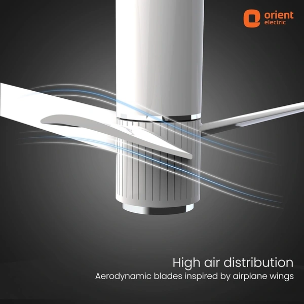 Orient Electric 1200mm Aeroslim Noiseless Energy Efficient BLDC Motor Smart Ceiling Fan with IoT, Remote & Under light (White, Pack of 1) - 1200 mm, white