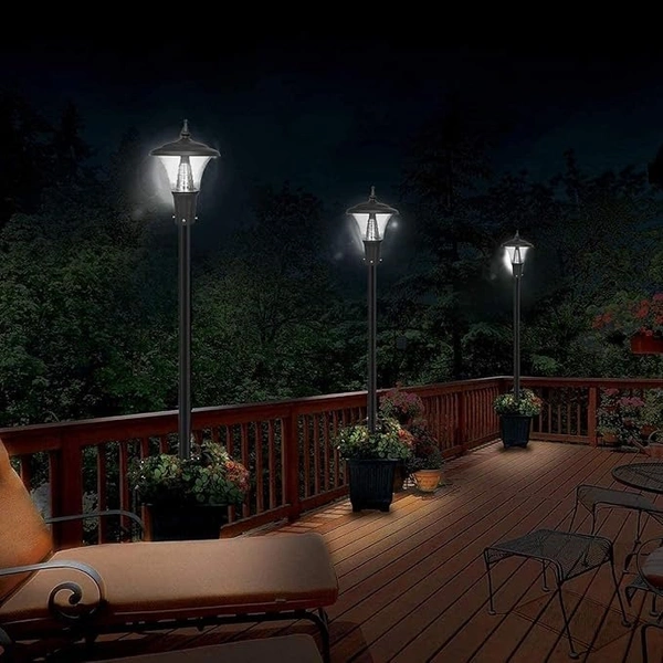 DELAMPS 15 Watt LED Gate Lamp/Light for Main Gate home Houses Outdoor Waterproof Aluminum Body with PVC Glass Pole Lights (Warm White) 