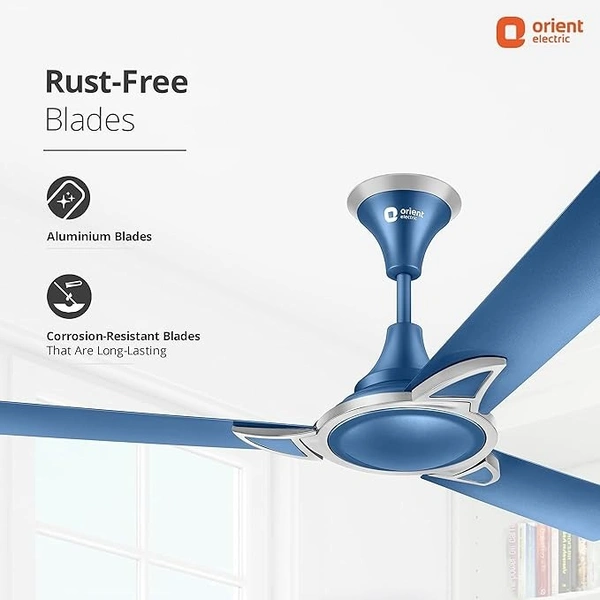 Orient Electric Kiara Shine 1200mm High Speed Ceiling Fan - 1200 mm, Azure blue