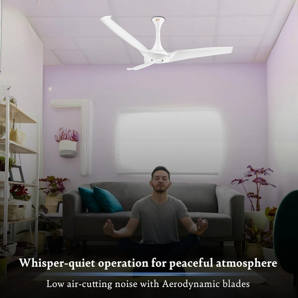 Orient Electric Aerostorm 1320 mm Energy Saving 3 Blade Ceiling Fan  (white, Pack of 1) - white