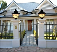 Lotus Shape Gate Light for Outdoor Piler & Pipe, Gate Lamp (Black)