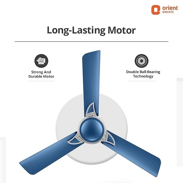 Orient Electric Kiara Shine 1200mm High Speed Ceiling Fan - 1200 mm, Azure blue