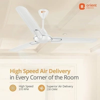 Orient Electric Aluminium Morace Deco Fan - 1200 mm, Orbes White