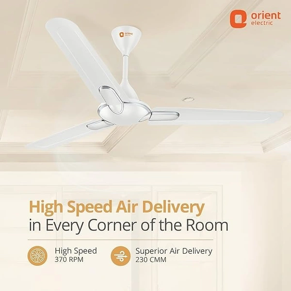 Orient Electric Aluminium Morace Deco Fan - 1200 mm, Orbes White