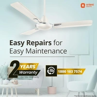 Orient Decorative Gratia Shine HS   1 Star Ceiling Fan - 1200 mm, Pearl Metallic White