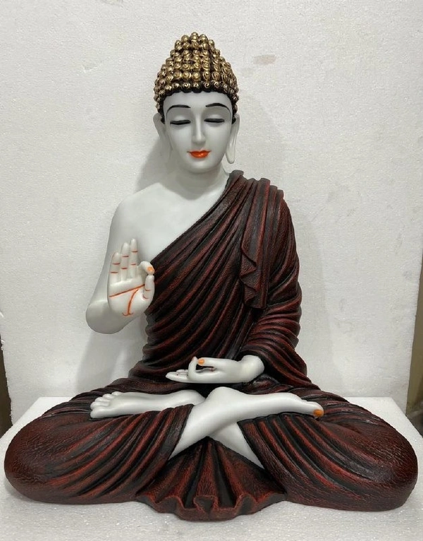 Delamps ARTISTICS Lord Buddha Idol Statue Showpiece for Home Decoration,Office Decor,Garden Decor and Living Room - black and red
