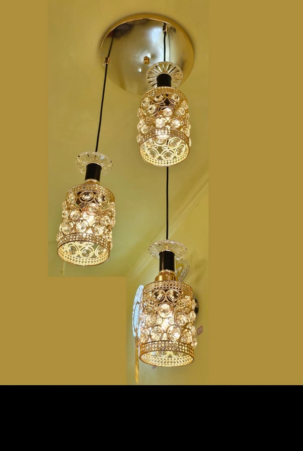  Crystal Maded Hanging Light/Pendant Light/Ceiling Light for Decor Home, Round Crystal, Silver and Clear ,Corded Electric
