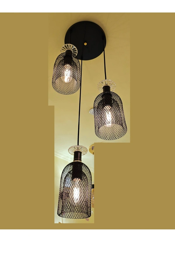  Unique and Decorative Cluster Hanging Light Pendant Light for Ceiling to Decor (Black)