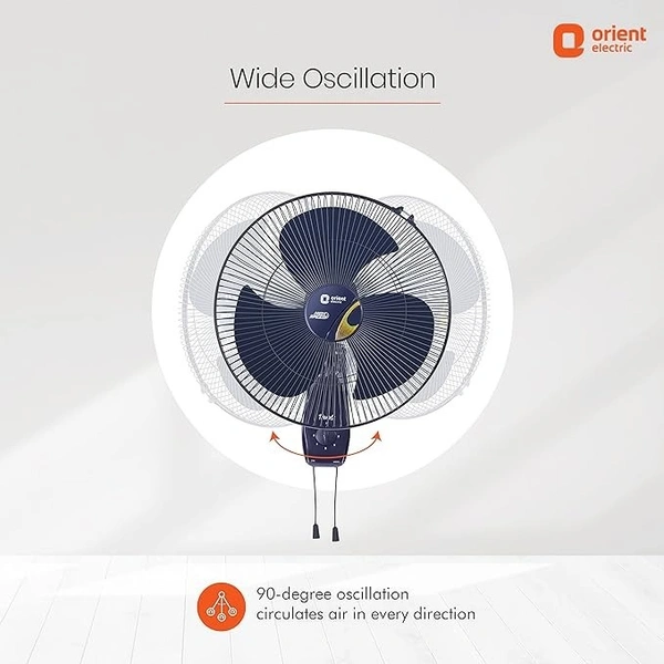 Orient Electric Wall-47 Trendz 400mm High Speed Wall Fan - 400mm, Electric Blue