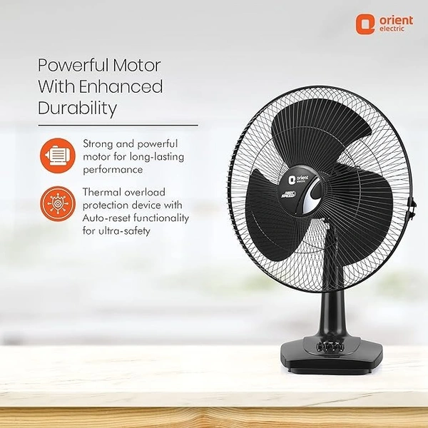 Orient Electric Table-27 Trendz 400mm High Speed Table Fan - 400mm, Slate Grey