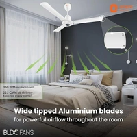 Orient Electric 1200 mm I Falcon with Remote | BLDC energy saving ceiling fan with Remote and LED light | Saves up to 50% on electricity bills | 3-year warranty by Orient | White - 1200 mm, white