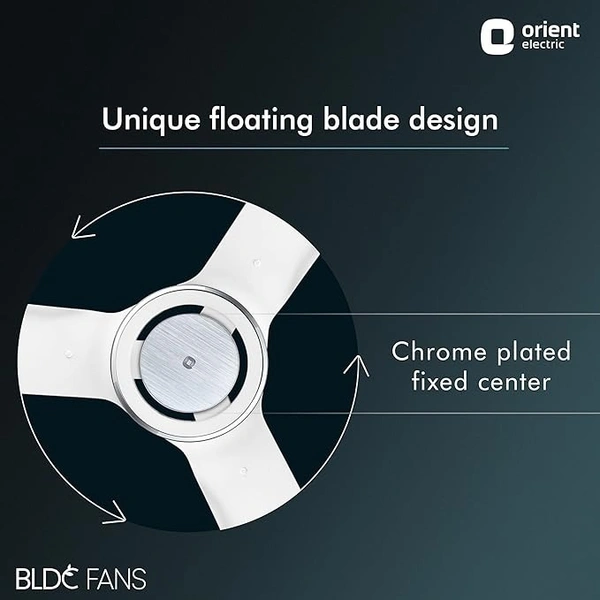 Orient Electric 1200 mm I Float| BLDC ceiling fan | BEE 5-star rated | Compatible with existing regulators | Up to 50% energy-saving | 3-year warranty | White, pack of 1 - 1200 mm, white