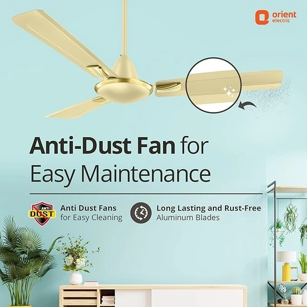 Orient Decorative Gratia Shine HS   1 Star Ceiling Fan - 1200 mm, Metallic Ivory